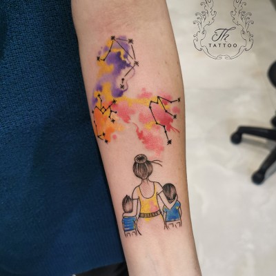 Family tattoo watercolor